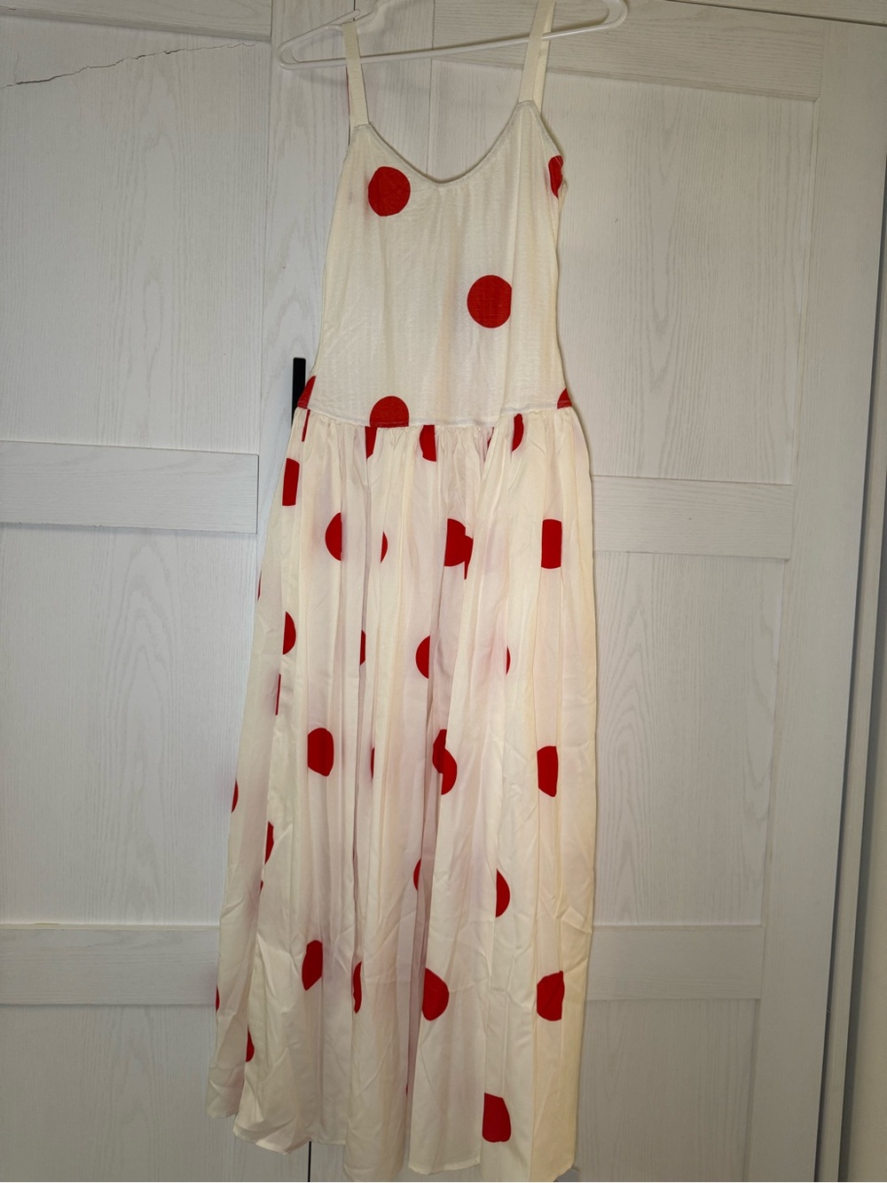 PrettyLittleThing Petite Red Polka Dot Maxi Dress NWT Size 6